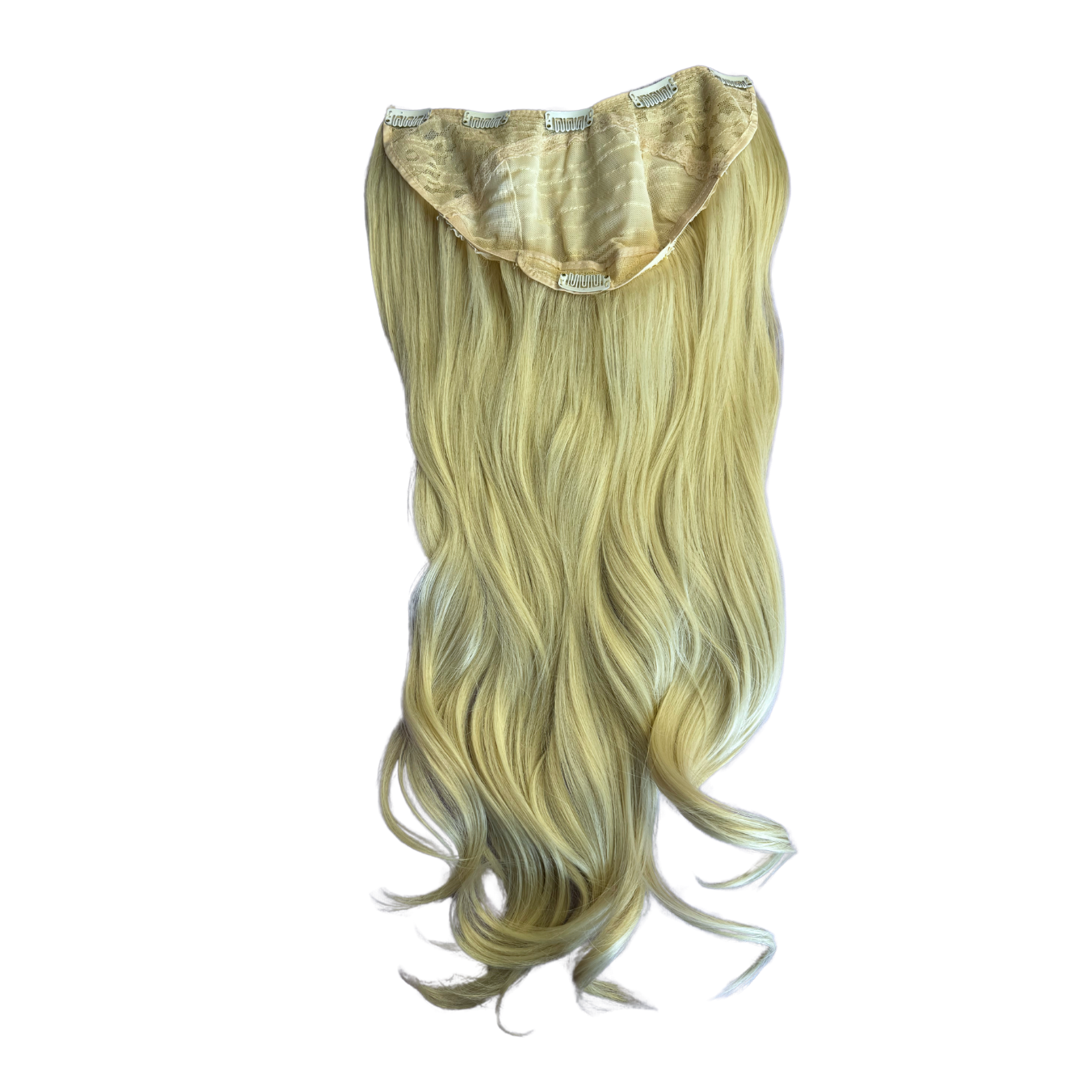 Extensiones de Cabello Vegano con malla clip tipo comfty de 26" Rubio Dorado Extra Claro