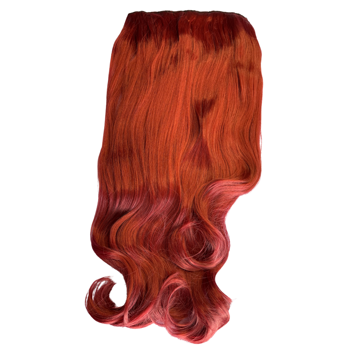 Extensiones de Cabello Vegano con clip de 24" Rojo Brillante