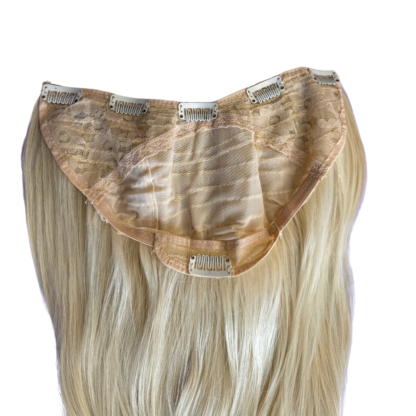 Extensiones de Cabello Vegano con malla clip tipo comfty de 26" Rubio Dorado Extra Claro