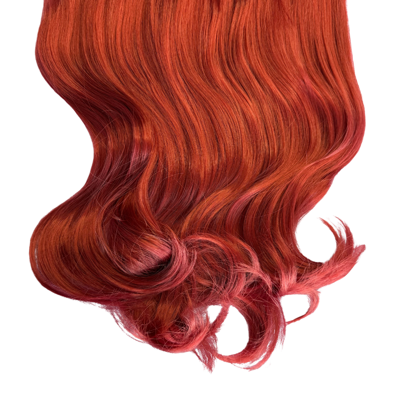 Extensiones de Cabello Vegano con clip de 24" Rojo Brillante