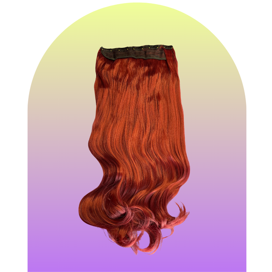 Extensiones de Cabello Vegano con clip de 24" Rojo Brillante